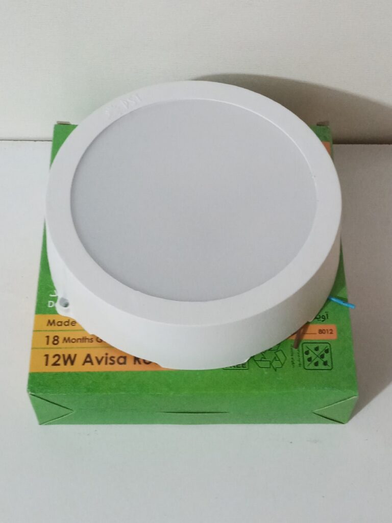 پنل دایره روکار 12 وات مهتابی پارس شعاع مدل آویسا