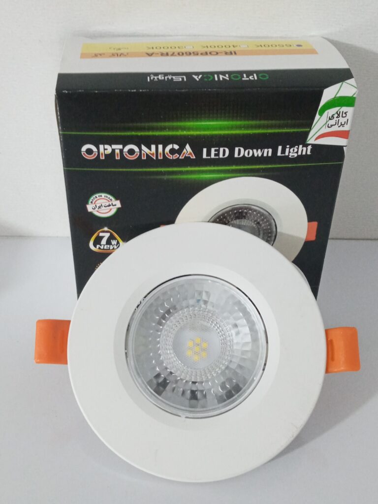 پنل توکار 7 وات لنز متحرک مهتابی اپتونیکا