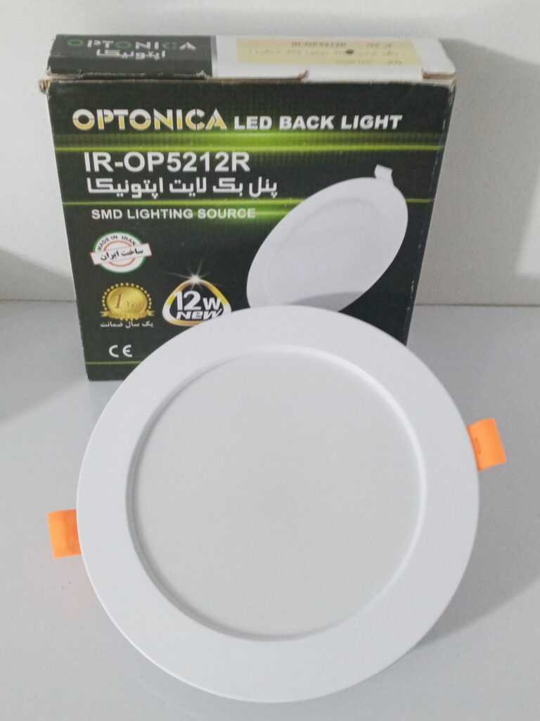 پنل دایره توکار 12 وات مهتابی اپتونیکا