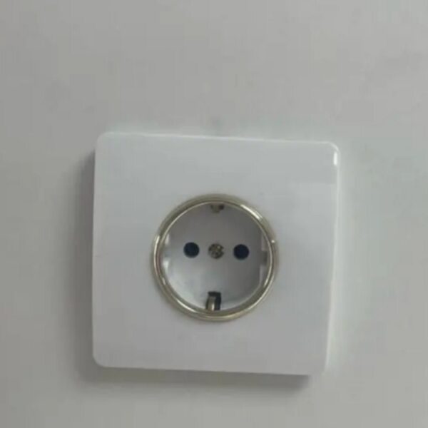 پریز برق ارتدار آسیا الکتریک مدل کریستال (قاب دور سفید میانی طلایی)