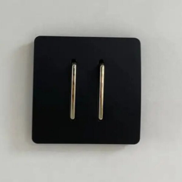 کلید دو پل آسیا الکتریک مدل کریستال (قاب دور مشکی میانی طلایی)