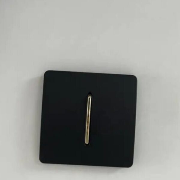 کلید تک پل آسیا الکتریک مدل کریستال (قاب دور مشکی میانی طلایی)