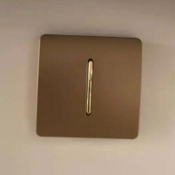 کلید تک پل آسیا الکتریک مدل کریستال ( قاب دور بژ میانی طلایی)