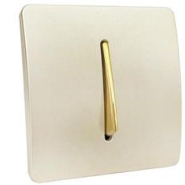 کلید تک پل آسیا الکتریک مدل کریستال (قاب دور کرم میانی طلایی)