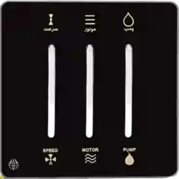 کلید کولر آسیا الکتریک مدل یاقوت (قاب دور مشکی میانی نقره ای)