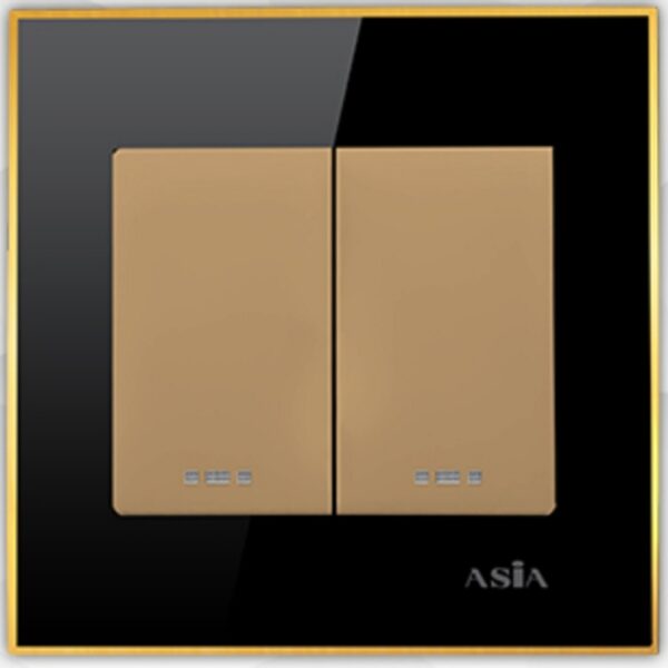 کلید دو پل آسیا الکتریک مدل نگین مشکی