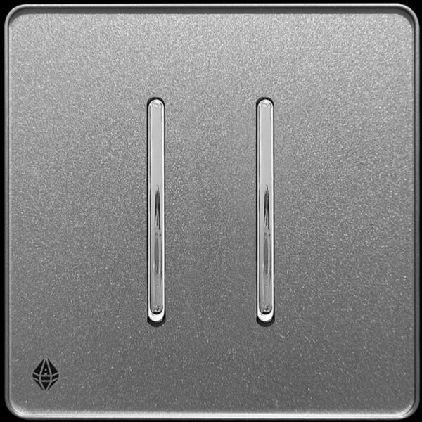 کلید دو پل آسیا الکتریک مدل یاقوت (قاب دور نقره ای میانی سیلور)