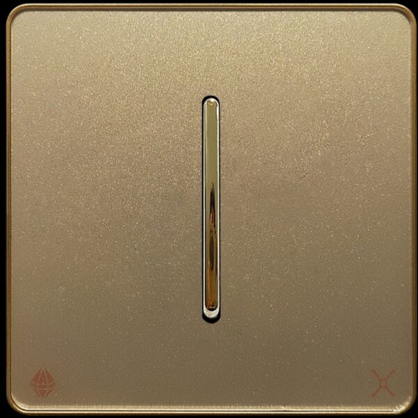 کلید تک پل آسیا الکتریک مدل یاقوت (قاب دور بژ میانی طلایی)